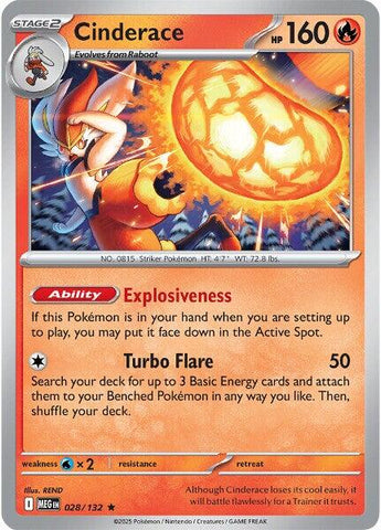 Cinderace (028/132) [Mega Evolution: Base Set]